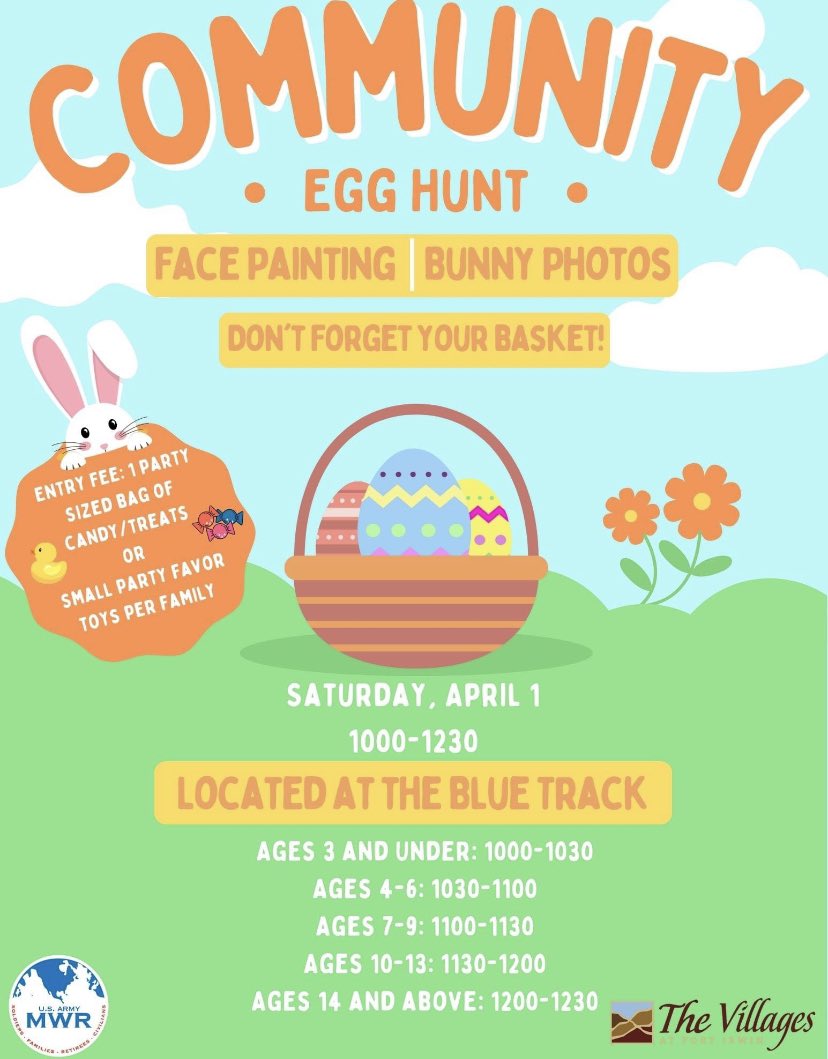 USAG_IrwinCDR's tweet image. Please check out all the great events happening this month, starting with the Easter Egg Hunt on 1 April.