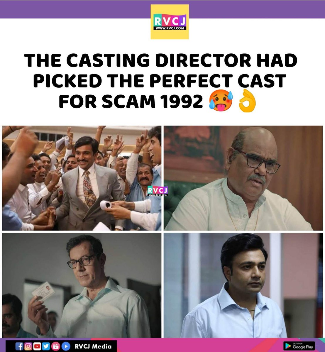 Perfect cast!
#scam1992 #pratikgandhi #satishkaushik #rajatkapoor #hemantkher #mukeshchhabra #webseries #series #rvcjmovies  @CastingChhabra