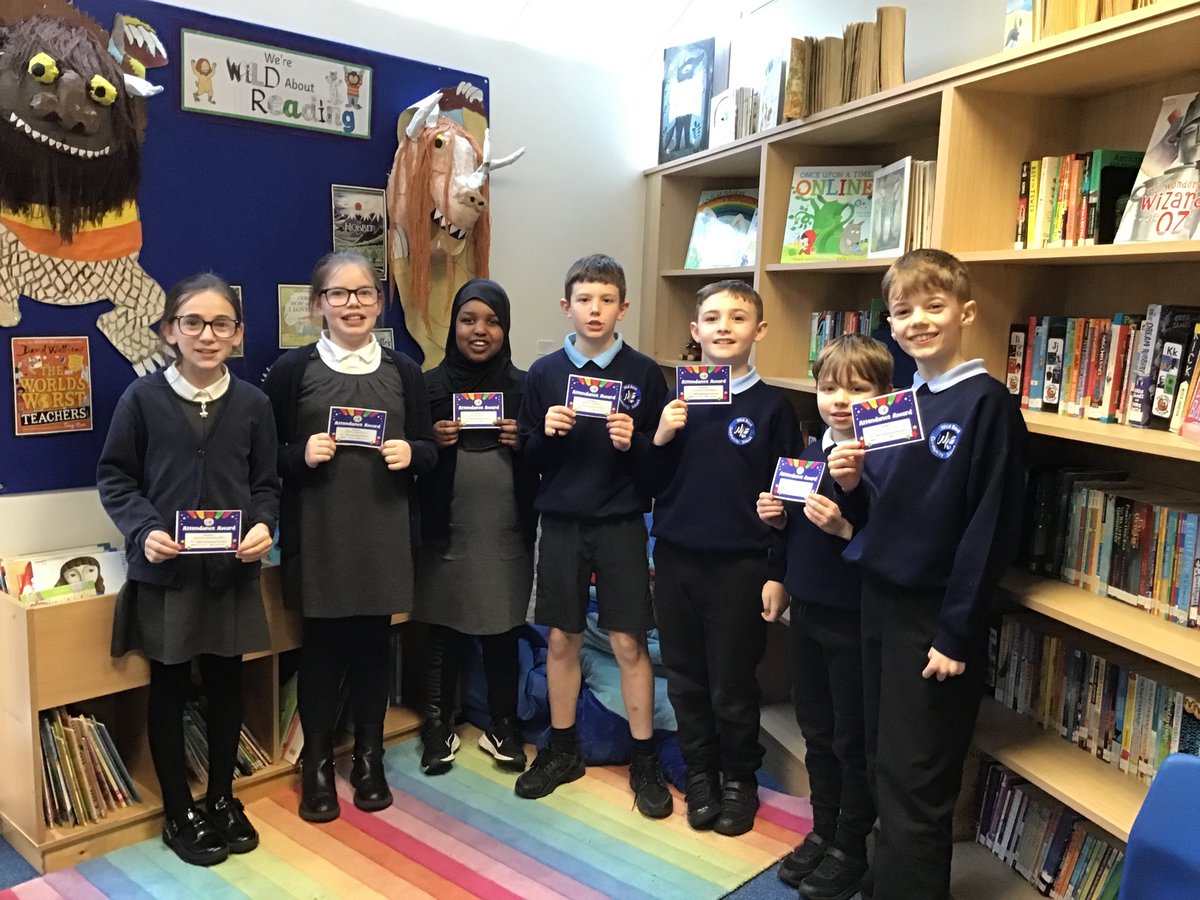 Well done to all the children in Year 5 who have achieved 100% attendance this Half term.