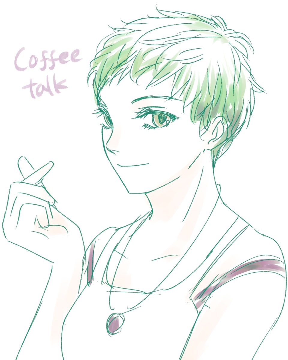 #今月描いた絵を晒そう 
その2 コーヒートークみんなやって! 