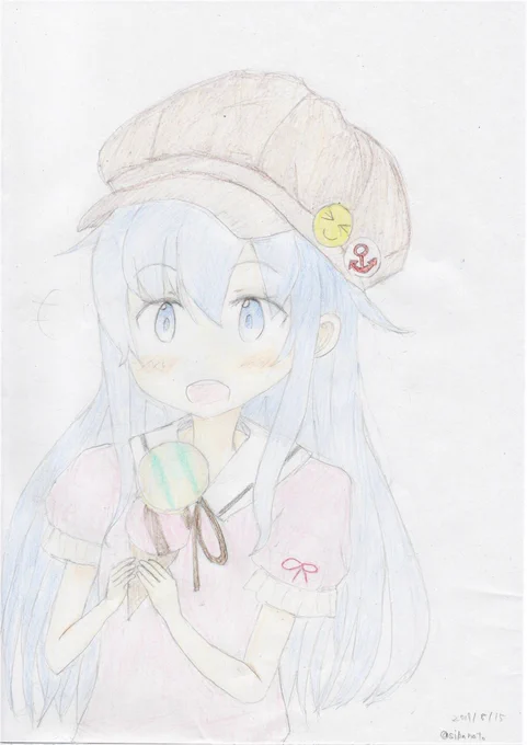 俺が描いた私服はこれかなぁあかつきちゃん 