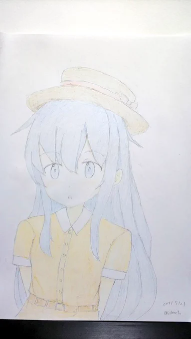 俺が描いた私服はこれかなぁあかつきちゃん 