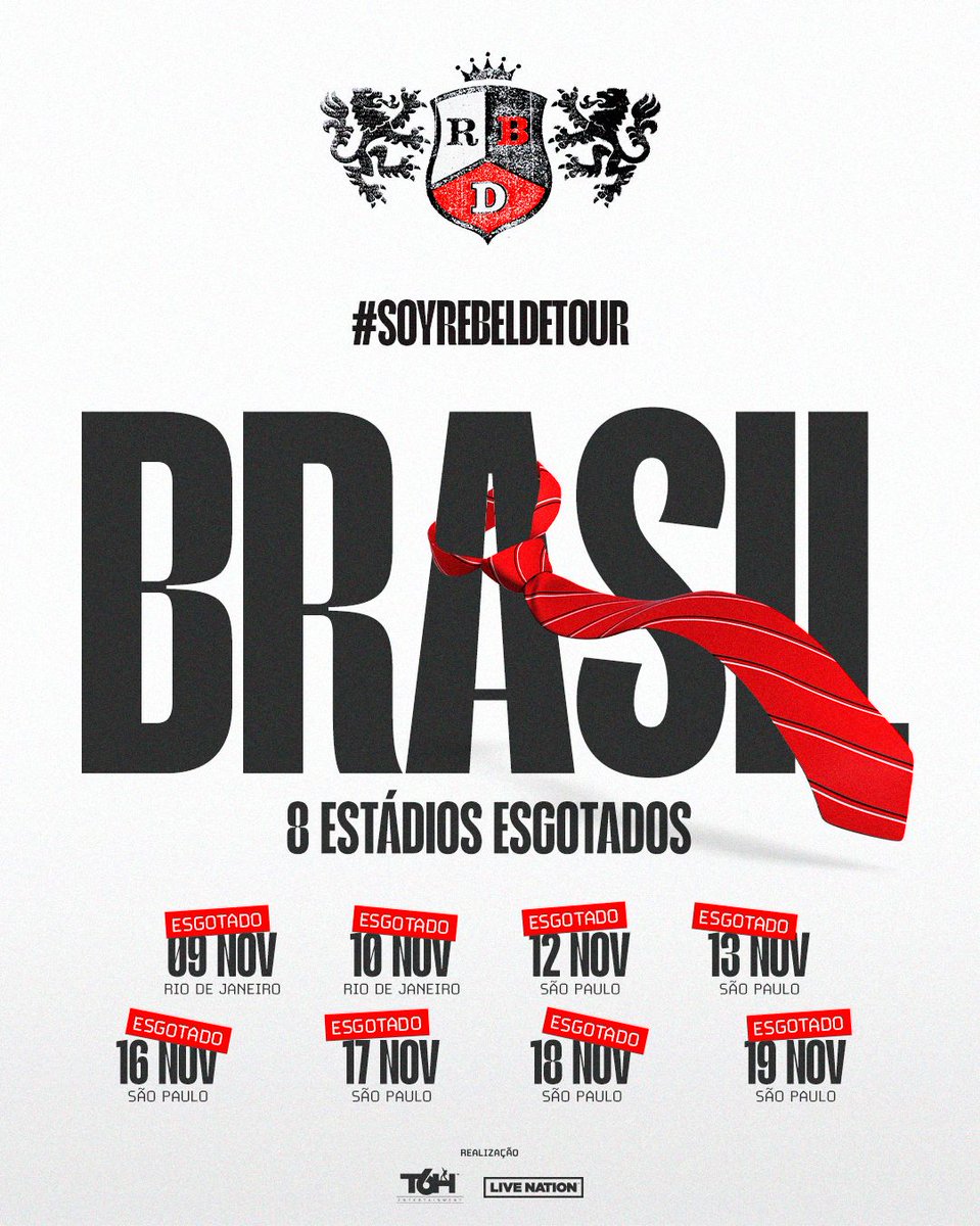 maiteperroni's tweet photo. Sold out Brasil!! 😱😱😱😱😱 La gira ha sido una sorpresa para todos, parece q el tiempo no ha pasado… Gracias 🙏🏼 #SoyRebeldeTour https://t.co/tr3LBpJ7Es