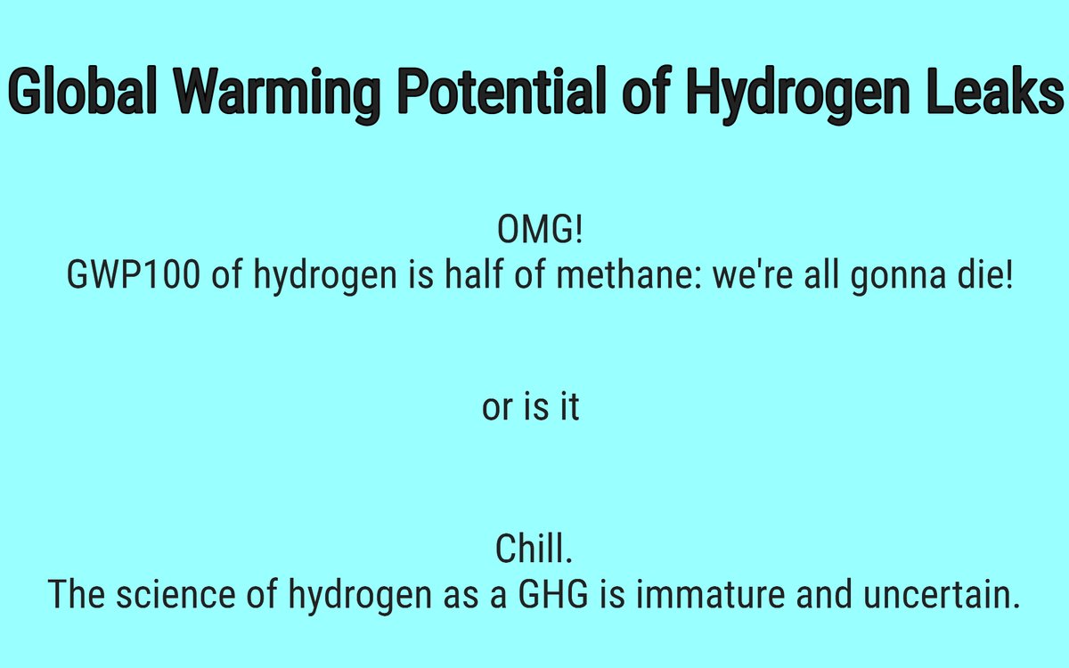 KeithDPatch's tweet image. 1/5🧵
#GarbageInGarbageOut #GIGO

🚨 Researchers are beating up on hydrogen due to the alleged large global warming potential #GWP of #H2 leaks due to the coming worldwide expansion of #hydrogen.

Let's take a quick look at some modeling &amp;amp; look for problems/inconsistencies.⤵️