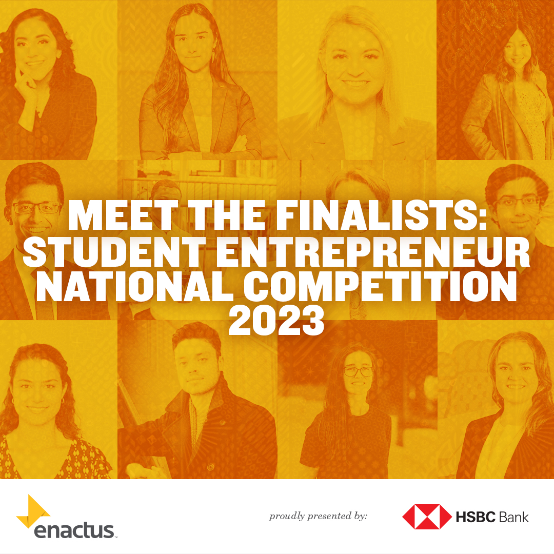 Enactus_Canada's tweet photo. Meet twelve of Canada's best student entrepreneurs who will compete at the 2023 Student Entrepreneur National Competition, proudly presented by @HSBC_CA for $10,000 at #EnactusNationals this May in Montreal!

https://t.co/INErYifY3y https://t.co/N6rW5F4qDn