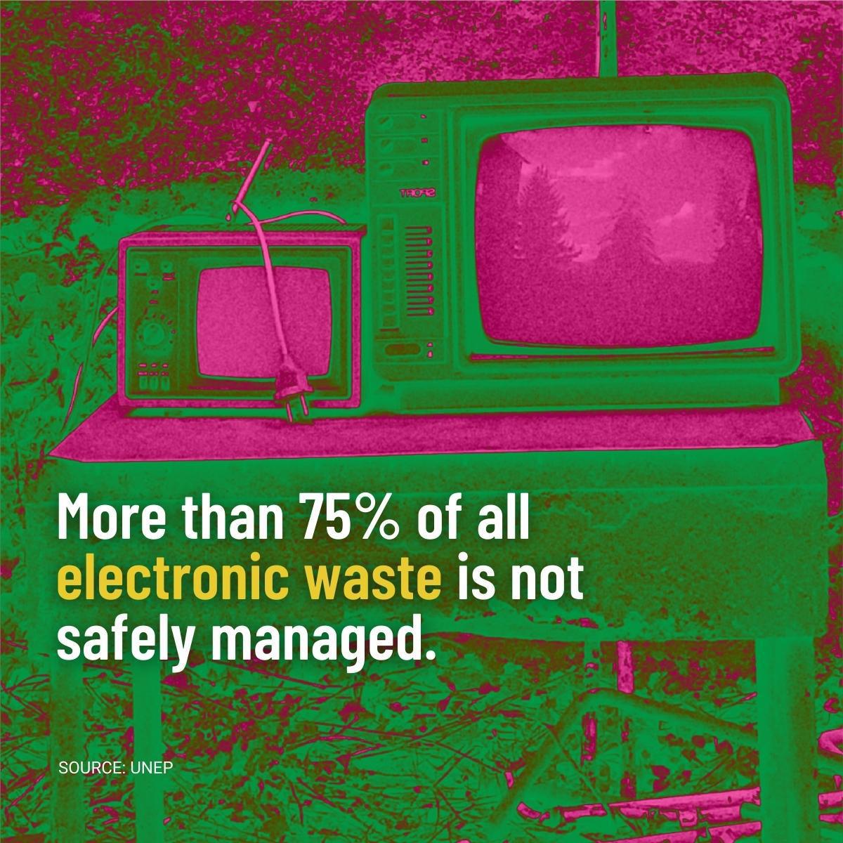 As humanity’s desire for new technology grows, so do the mountains of potentially toxic electronic waste.

E-waste in landfills can leak toxic chemicals that accumulate in the food chain. Everyone can take action to #BeatWastePollution: unep.org/news-and-stori…