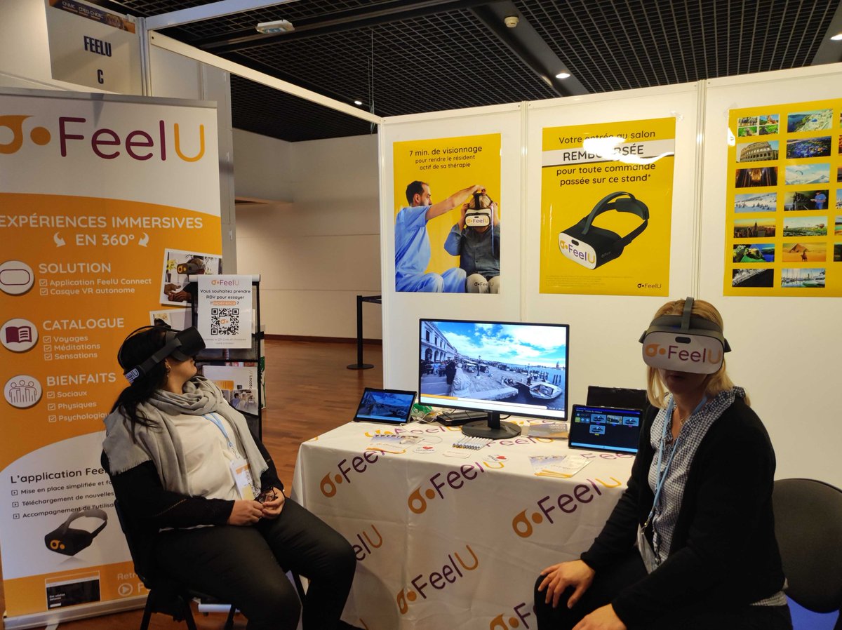 FeelU_fr's tweet photo. Super heureux de tous vos retours sur le #CIPEG 2023, vous avez pu tester notre nouvelle application et nos 60+ voyages thérapeutiques et immersifs 🤩
@ORPEA @LNA_Sante @AG2RLAMONDIALE @AnisenFrance https://t.co/XbeQiXtVEq