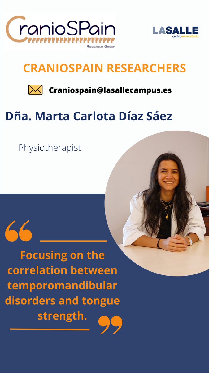 🇪🇸
Marta está a punto de defender su tesis doctoral sobre la función lingual en pacientes con trastornos temporomandibulares.

🇬🇧
Marta is about to defend her PhD Thesis regarding to tongue function in patients with Temporomandibular disorders