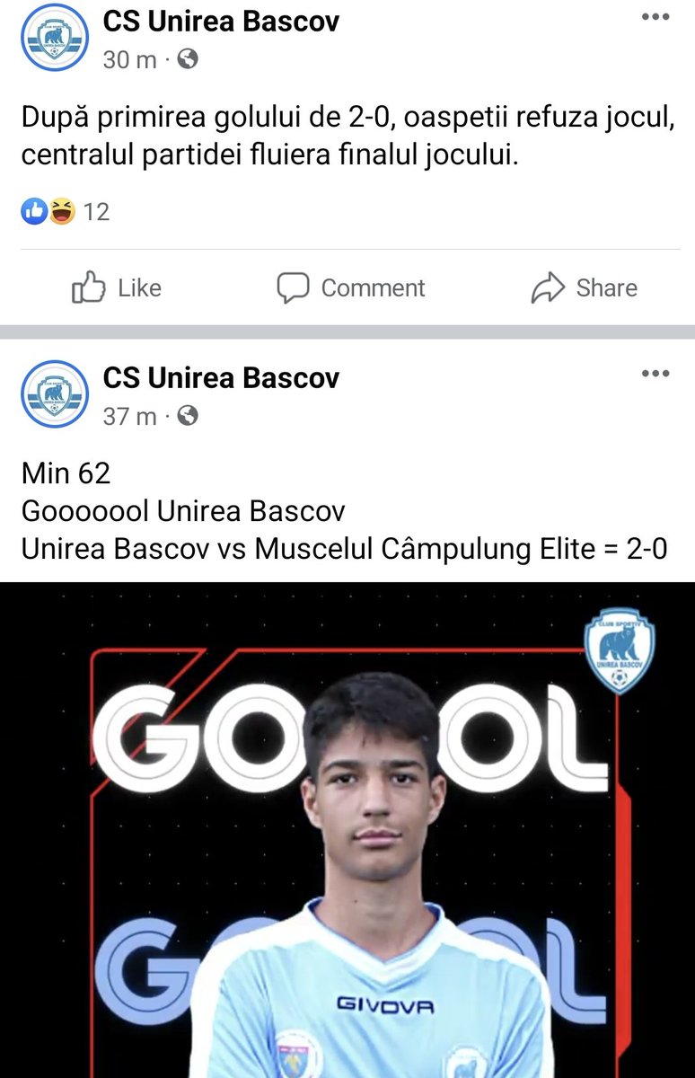 In Romanian Liga 3 today Muscelul Câmpulung conceded a second goal to Unirea Bascov in the 62nd minute. They then decided that was enough and refused to play so the ref blew the final whistle.

#romania #football #europeanfootball #calcio #romanianfootball #soccer