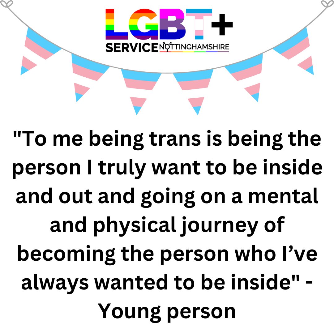 LGBTplusNotts's tweet image. Here are some quotes from Trans* young people who access LGBT+ Service Nottinghamshire, and this is what they would like to share about what Trans Day of Visibility means to them
