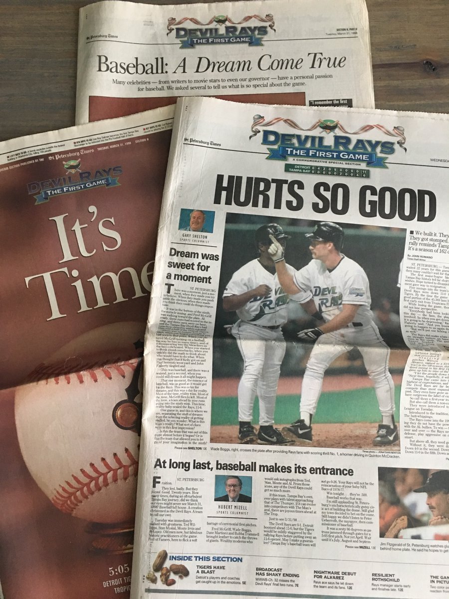 25 Years ago today, March 31st, 1998, the Tampa Bay #DevilRays played their first ever game! Happy Anniversary <a href="/RaysBaseball/">Tampa Bay Rays</a> ⚾️⬛️🟪🟦🟩🟨⬛️⚾️