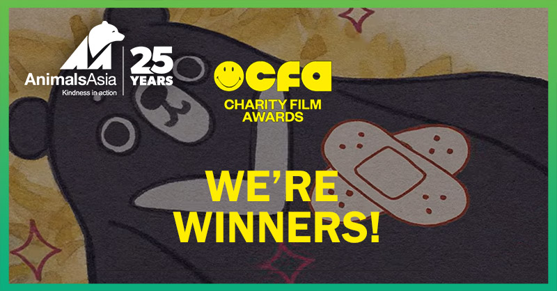 We have won a People's Choice Award at @SmileyCFA Charity Film Awards! The award was for the heart-warming animation '#NoBearLeftBehind'. Thank you to everyone who made this possible by voting for the film and everyone who supports our work. Learn more: animalsasia.org/intl/media/new…