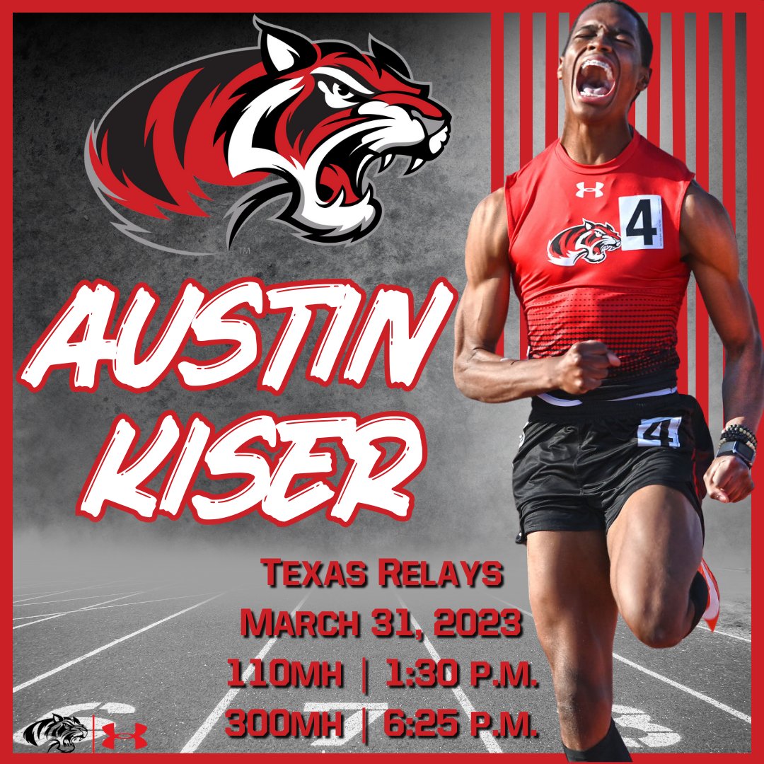 🚨 𝗠𝗘𝗘𝗧 𝗗𝗔𝗬! 🚨 Good luck to 𝘼𝙪𝙨𝙩𝙞𝙣 𝙆𝙞𝙨𝙚𝙧 @kiservstheworld as he competes today at Texas Relays in both 110m Hurdles & 300m Hurdles. @sports_drc 📜𝗟𝗜𝗩𝗘 𝗥𝗘𝗦𝗨𝗟𝗧𝗦 relays.texassports.com #BengalSpeed 🐅💨