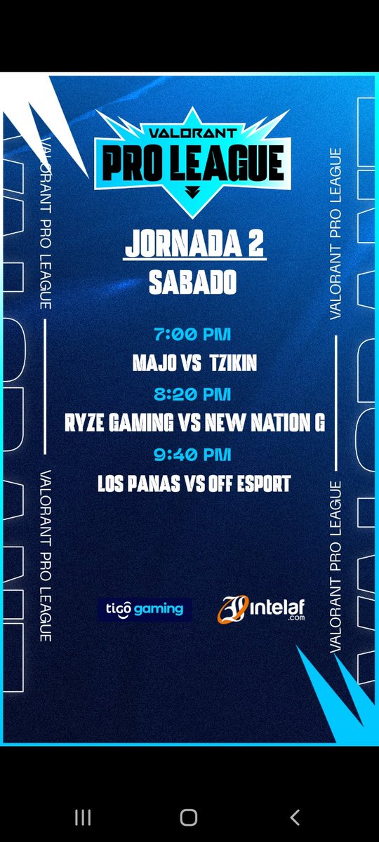 Actualización  de Valorant Pro League de 🇬🇹  Sabado defendiendo los colores Rojinegros de <a href="/OffEsportsGT/">Off Esports</a>  en búsqueda del liderato para la siguiente fase!! 

¡¡¡ MAKE THEM GO OFFF !!! 🖤❤🖤❤

<a href="/intelaf/">Intelaf</a> <a href="/Tigo_GT/">Tigo Guatemala</a> <a href="/MrPachoGT/">Mr Pacho</a>