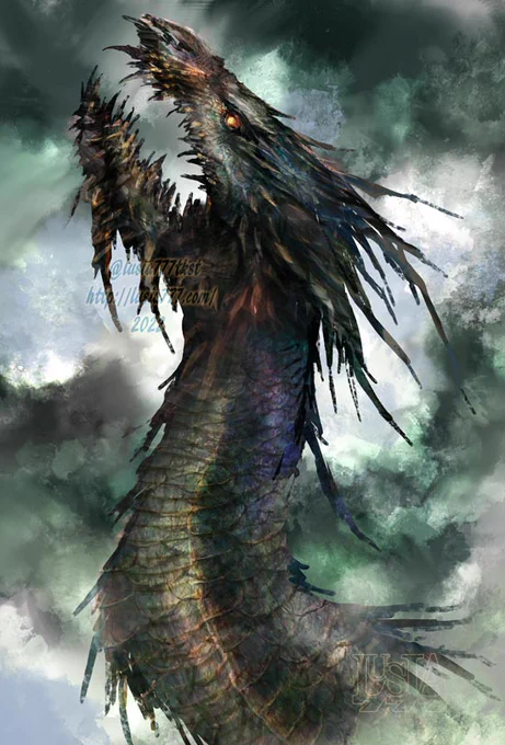 ブラックドラゴン ラフドラゴンイラスト(個人誌)に載せる時はもう少し手をいれたいと思います 