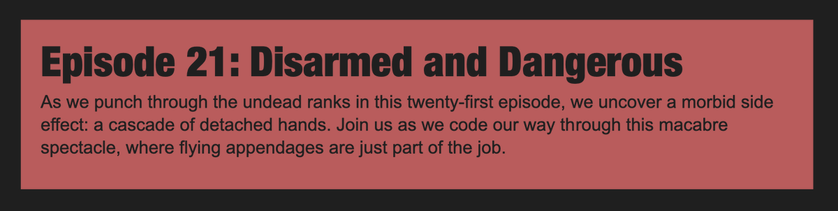 It's the weekend, spring is just around corner in the northern hemisphere, and another episode of Parens of the Dead just got released. That's not so bad. 
parens-of-the-dead.com/s2e21.html