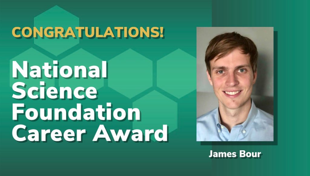 waynestatechem (@waynestatechem) on Twitter photo Congratulations to <a href="/James_Bour/">James Bour</a> the recipient of a <a href="/NSF/">U.S. National Science Foundation</a> CAREER Award! With this prestigious award the <a href="/BourLab/">Bour Lab</a> will be studying structure-property relationships in microporous polymers. #wsuchemistry #ResearchInDetroit Congratulations to <a href="/James_Bour/">James Bour</a> the recipient of a <a href="/NSF/">U.S. National Science Foundation</a> CAREER Award! With this prestigious award the <a href="/BourLab/">Bour Lab</a> will be studying structure-property relationships in microporous polymers. #wsuchemistry #ResearchInDetroit