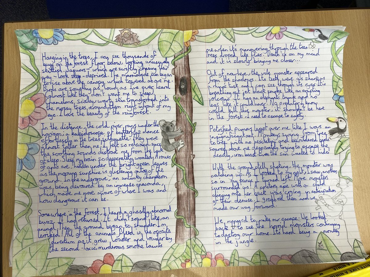 VocabularyNinja's tweet photo. Wonderful day spent writing with Y6 @BillinghamSth Rainforest. Monsters. Escape! βοΈ Pupils were fab and we got some exclellent outcomes by the end of the day! Kids were proud. I was proud. School was proud! #billy5values So many doors held for me while in school too! πͺ https://t.co/aI7dTfhXo6