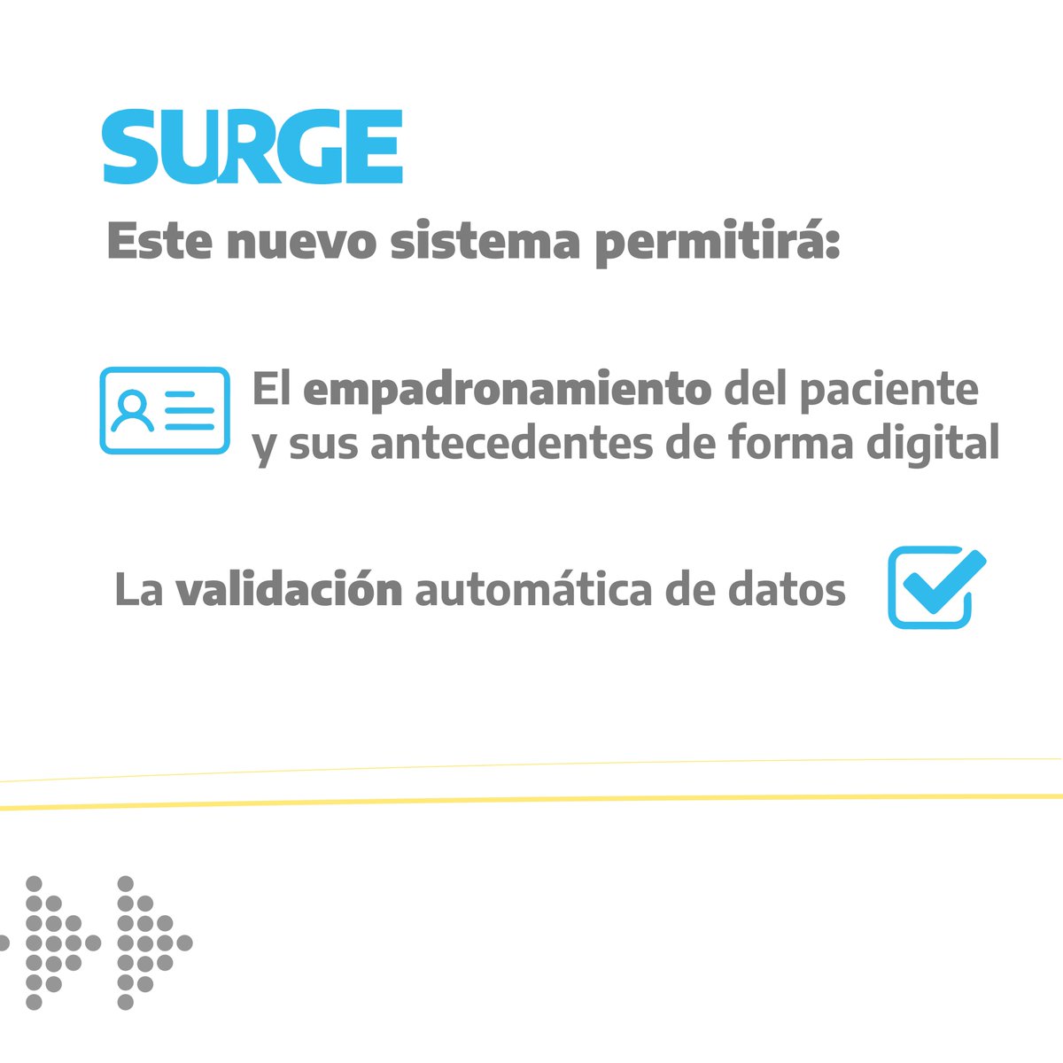 ¡Lanzamos SURGE! 
El nuevo Sistema Único de Reintegros por Gestión de Enfermedades para una mejora la implementación de las políticas sanitarias.
Conocé más: argentina.gob.ar/noticias/imple…