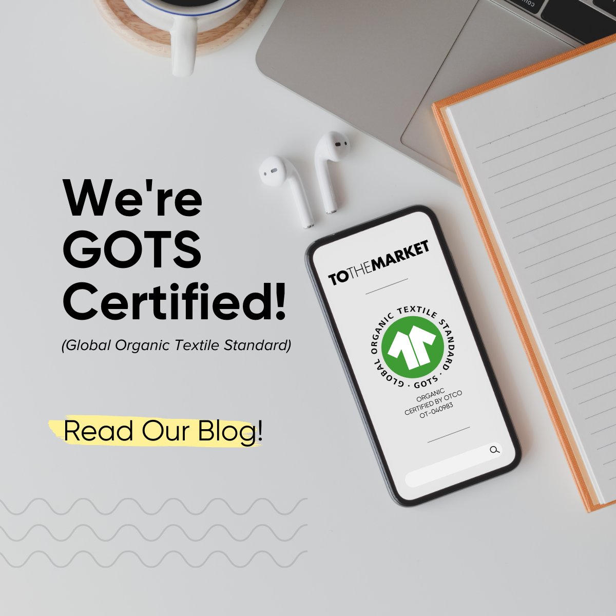 We are excited to announce TO THE MARKET is now Global Organic Textile Standard (GOTS) certified!  Learn more about #GOTS and how it impacts our clients in our latest blog post: tothemarket.com/blogs/blog/to-…