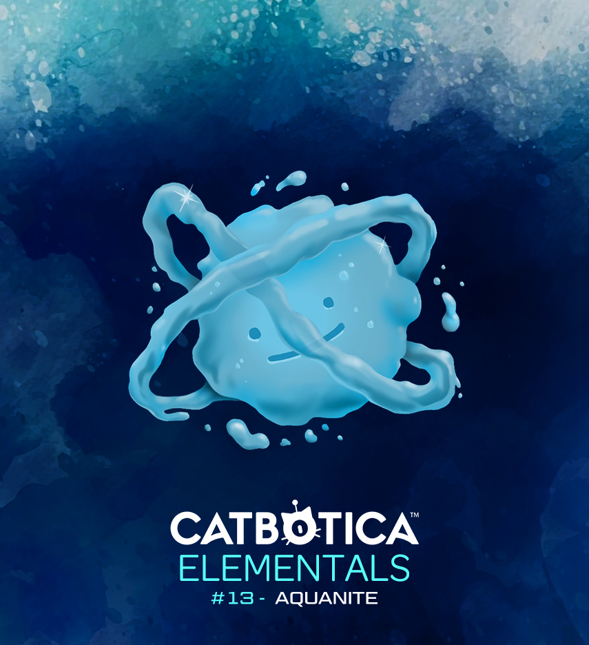 CATBOTICA's tweet photo. ELEMENTAL #13 - AQUANITE
TYPE - "Ability"

DESCRIPTION - Aquanite gives a Catbot the ability to become "Amphibious".  A highly sought after and important Elemental for Catbots, as cats typically have a natural aversion to water.  

Not only does this allow a Catbot to swim under water, but to also navigate deeper areas previously inaccessible, giving the Catbot a sort of "Deep Water Bravery".

FUNCTION / ABILITY - Allows a Catbot to travel underwater.

#CATBOTICA #REPLICATS #ELEMENTALS