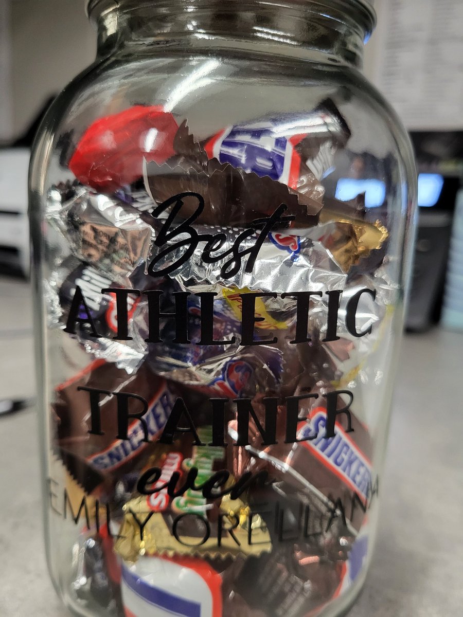 MCSportsMed's tweet photo. Thanks to @MCHS_LadySoccer for the candy, love the personalized jars! #NATM #welovechocolate https://t.co/84Wy5Ayv6s