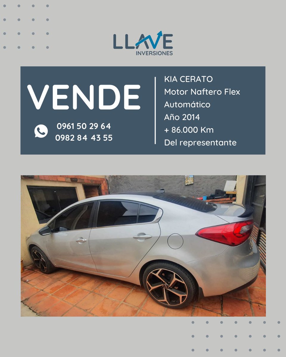 llavepy's tweet image. ¿Estás buscando para tu Kia Cerato? 😍 

Más info al wa.me/595961502964 

#llaveinversionespy