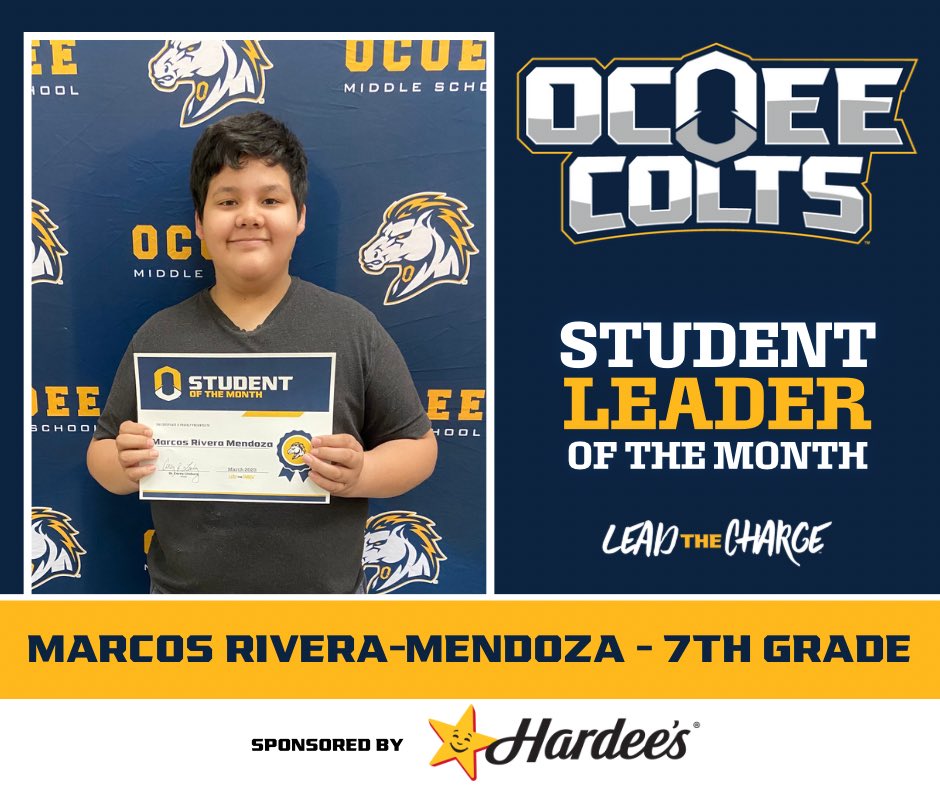 OcoeeMiddle1's tweet photo. 🐴 OCOEE COLT LEADERS 🐴
Congratulations to our March Leaders of the Month! We are so proud of your hard work and leadership! Keep up the great work!
#LeadtheCharge #ColtFamily https://t.co/UiDdoOeXjX