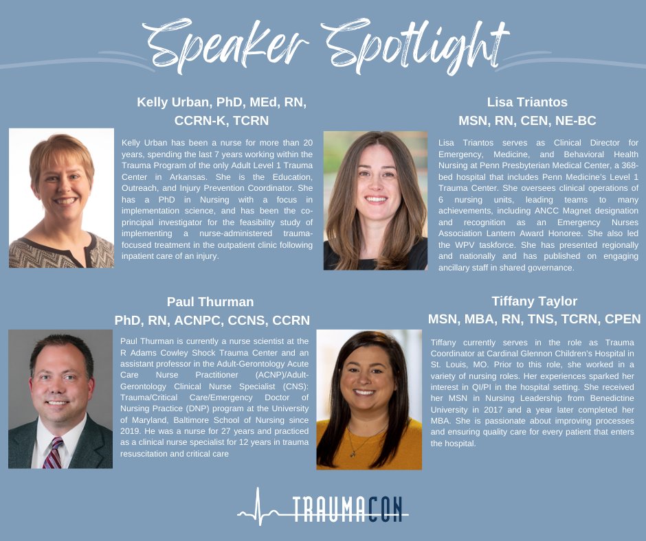 SocTraumaNurses's tweet photo. Spotlight on TraumaCon Speakers
#STNSalutesYou #TraumaCon2023 #TraumaNurses #STN #TraumaConDenver #STNSpeakerSpotlight #Speaker #ConcurrentSessions https://t.co/w2HzAm4r3r