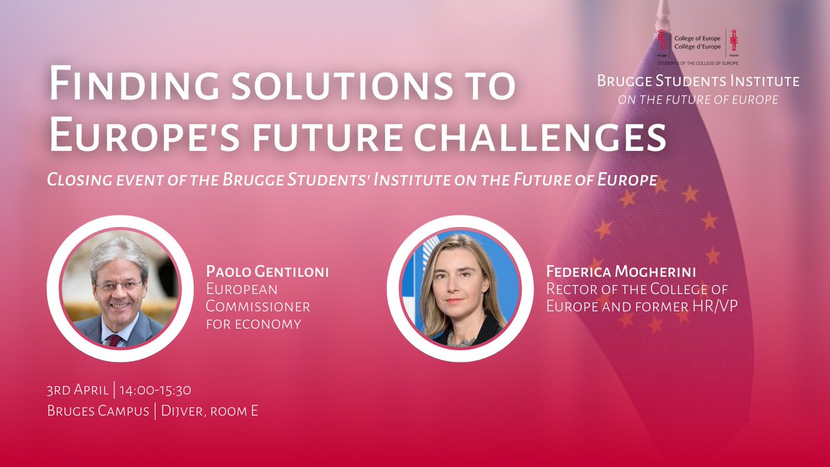 BRIEF_coe's tweet photo. After six months of intense work, we are very excited to announce @BSIFE_coe's closing event at the @collegeofeurope.

🇪🇺 We will be joined by European Commissioner for the Economy @PaoloGentiloni, and Rector @FedericaMog. 

🔗 To attend, sign up here: https://t.co/XOUg1sb6A7 https://t.co/RQRkga01Ul
