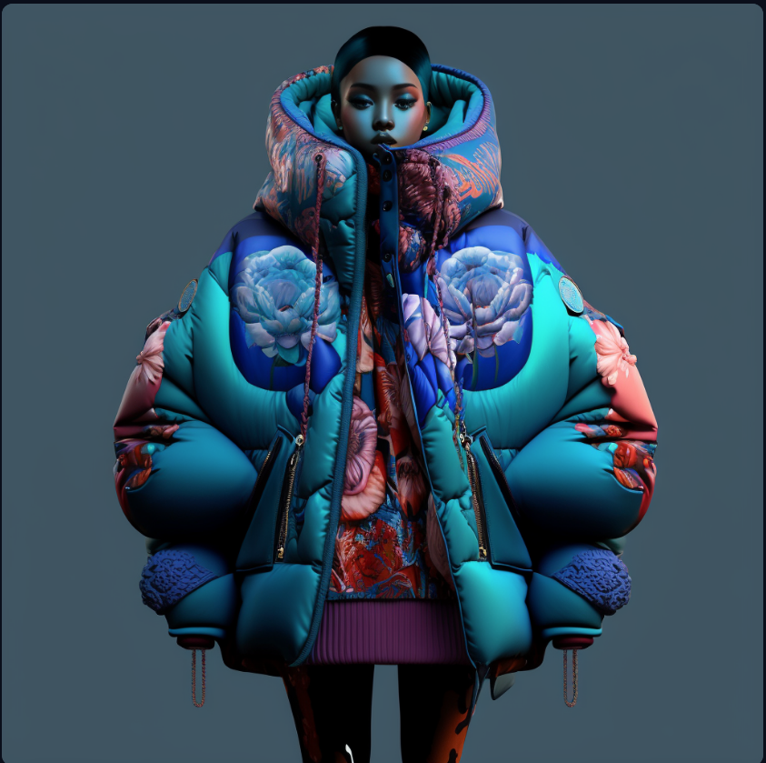 pufflady310's tweet photo. DOPE puffs  in tha day #aiartcommunity  #aifashion #pufferjacket #fashionpufferjacket #puffqueen #aifashionweek #metaversefashion https://t.co/rVpo837Xd3