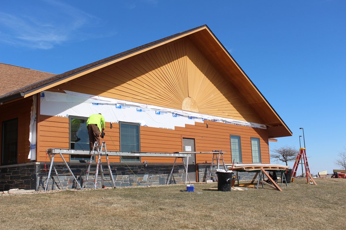 BlackHillsNF's tweet photo. #ForestFeatureFriday: Mystic Ranger Station/Rocky Mountain Research Station building, a nearby fire warehouse, RMRS garage, & the Great Plains Dispatch Center are getting a facelift. https://t.co/wi93vx9AD0 https://t.co/nZVJW1RnbW