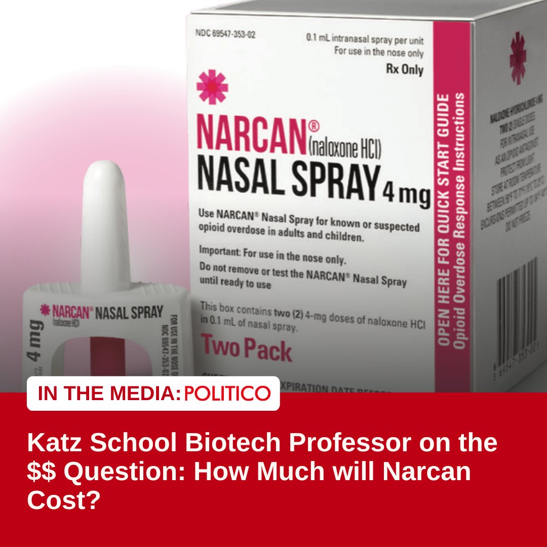 Lorraine Marchand, #KatzSchool biotech professor and pharmaceutical consultant, spoke with <a href="/politico/">POLITICO</a> on the cost of Narcan: bit.ly/3zmT872

#KatzBiotechnology #KatzBehindTheHeadlines #YeshivaUniversity #WeAreKatz <a href="/YUNews/">Yeshiva University</a>