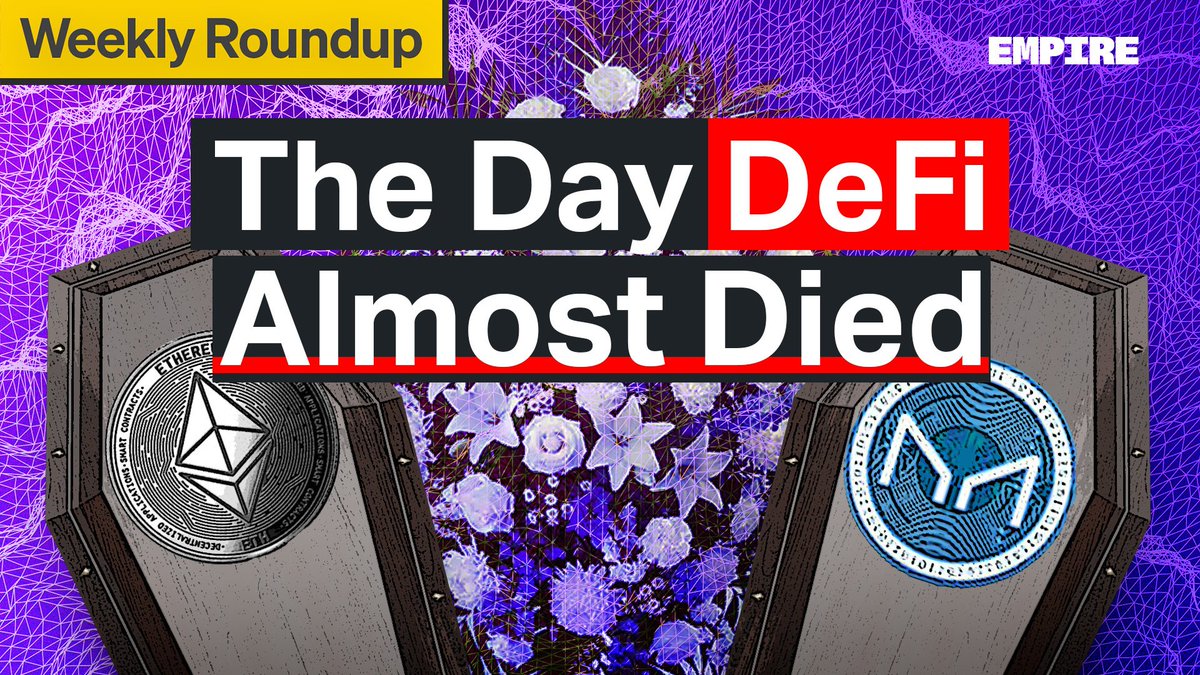 theempirepod's tweet photo. On March 12th 2020, ETH crashed by 43%

Leaving $4.5 million worth of DAI unbacked by collateral and DeFi hanging by a thread

Tune in for this story, permissioned defi, return dispersion &amp; more!

→https://t.co/qVspAEZHMG
→https://t.co/EJnO0um6pd
→https://t.co/aCa8oYbeAH https://t.co/27ORzJZKYr