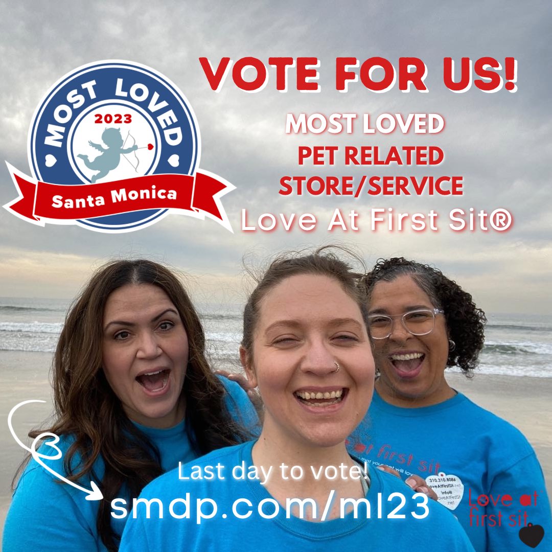loveatfirstsit's tweet photo. It’s Fri-YAY!  Hip, hip, HOORAY! The the last day to show the love and vote for us TODAY!❤️🗳️ Visit https://t.co/80Wd2FH61M ➡️ Shopping ➡️Pet Related Store/Service➡️ Vote > Love At First Sit®! Thank you for the love 🐾❤️ #mostlovedsm23 @smdailypress @BuyLocalSM https://t.co/UdgfDsaLCZ