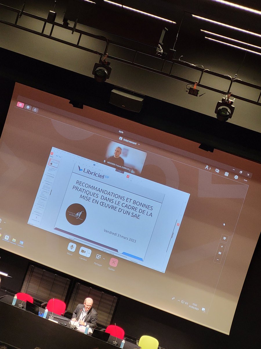 VictorSim11's tweet image. Intervention de Franck Meignen, responsable des services hébergés de @Libriciel_SCOP à la journée d'étude #ArchivesCybersecurite de l'@Archivistes_AAF pour parler bonnes pratiques de sécurité dans la mise en place d'un SAE !