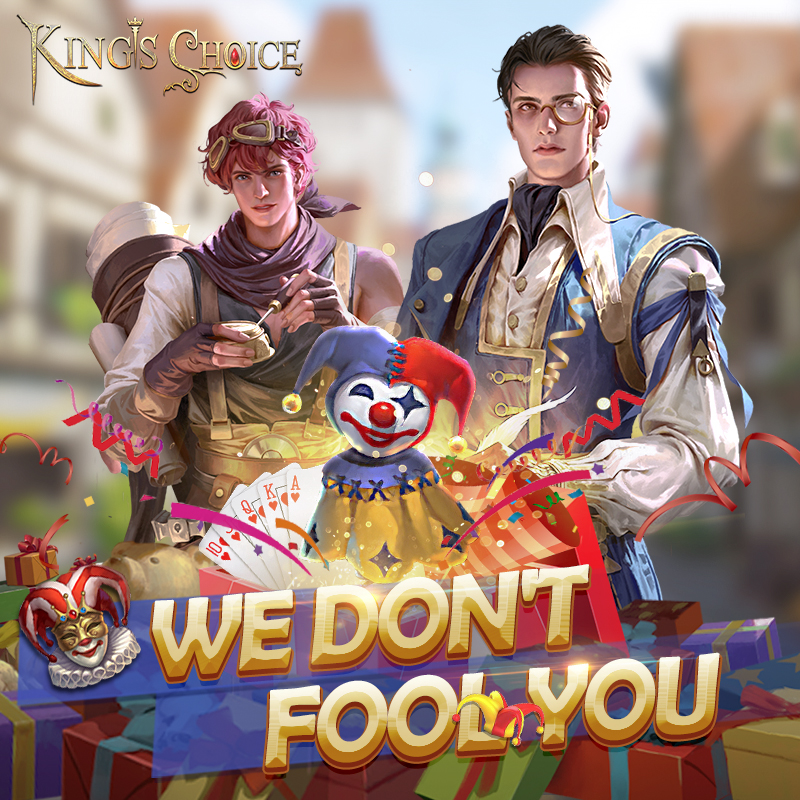 KingsChoiceGame's tweet photo. Happy April Fools' Day!🤡 Welcome to the in-game community to participate in the interaction and have a chance to win rewards!🎁
#kingschoicegame #AprilFoolsDay https://t.co/JBaA4h2Gys