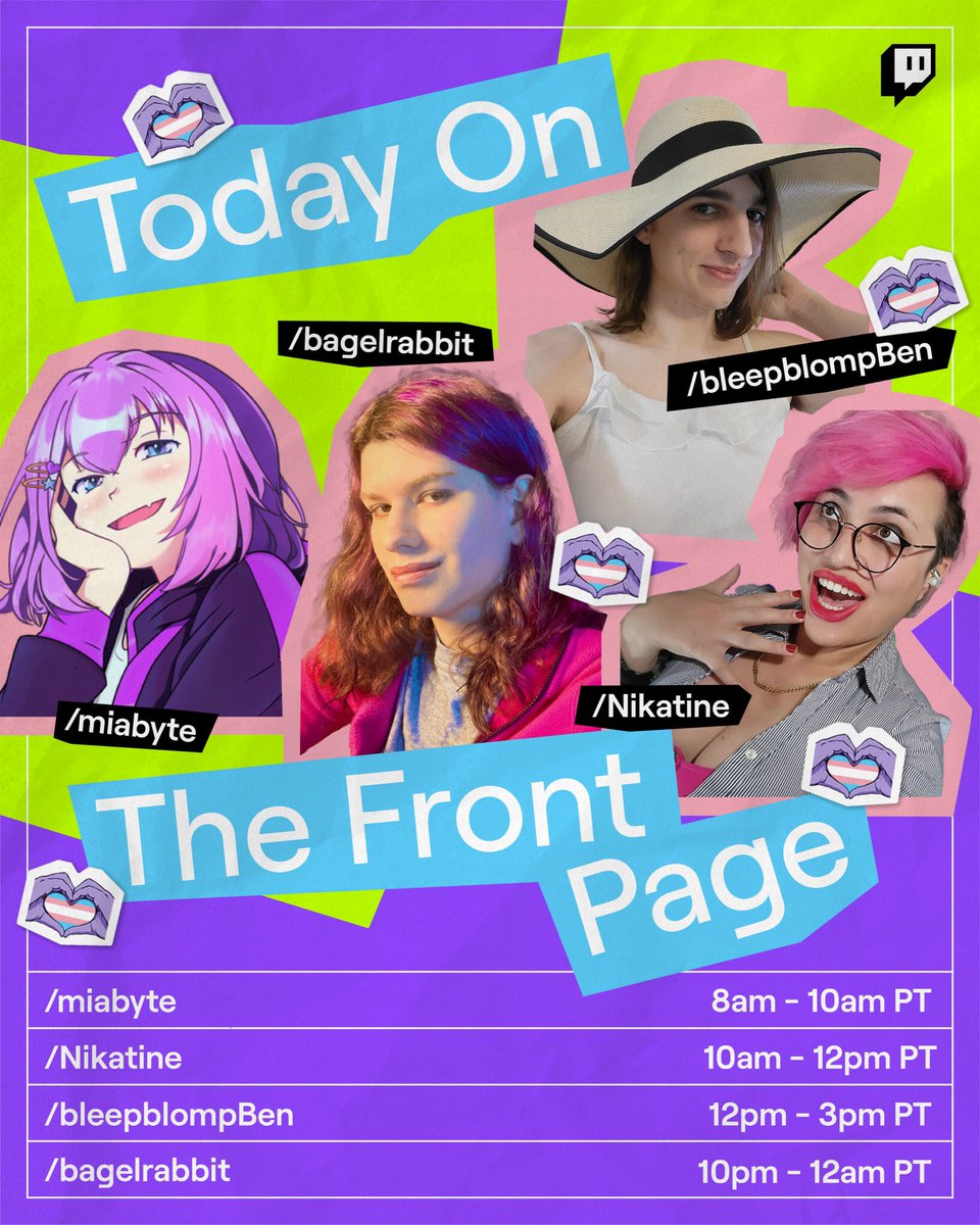 It's Trans Day of Visibility. 🏳️‍⚧️

Check out these four talented streamers across the front page today.