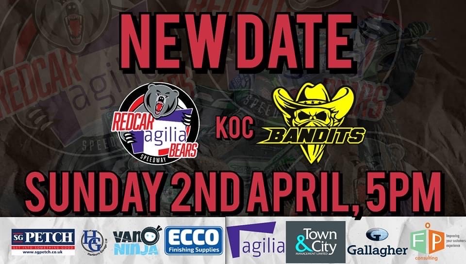We have worked fast to rearrange the KOC match against Berwick originally planned for tonight to now be in two days time Redcar vs Berwick Sunday 2nd of April, 5pm Ecco Arena, Middlesbrough Please share and make sure no one misses the