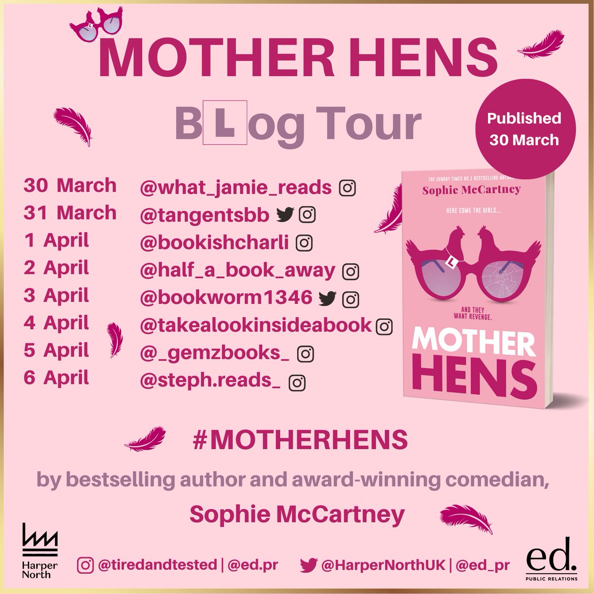 TangentsBB's tweet photo. ❃●❃#BlogTourReview❃●❃
#MotherHens 🥂🍾🐓 by Sophie McCartney | @HarperNorthUK | @ed_pr
To read my thoughts 💭 on this hilarious dark comedy click here ➜ https://t.co/eahT6yyM9m https://t.co/Xbie0969i2