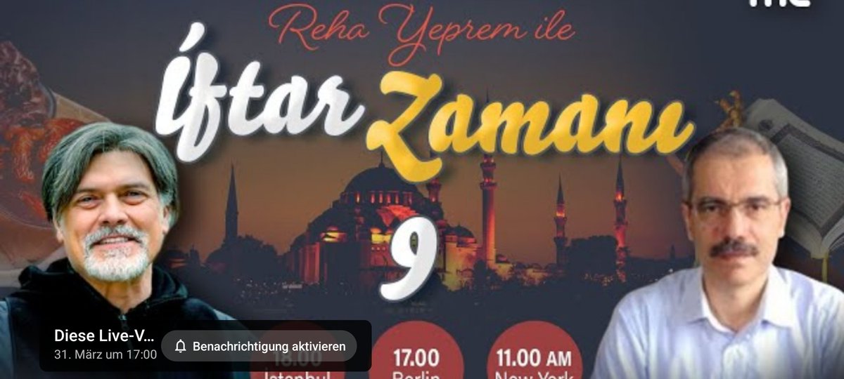 youtube.com/live/gcKuvqIPC…
Arkadaṣ bu gün bu program kaçmaz. Rıdvan abi ve Mein Yıkar konuk. Hatıralar.Hatıralar
#Ramadan 
#RamazanSevinci 
#iftar
#oruç
#rehayeprem 
#iftarzamanı
#ezan
#KuranıKerim