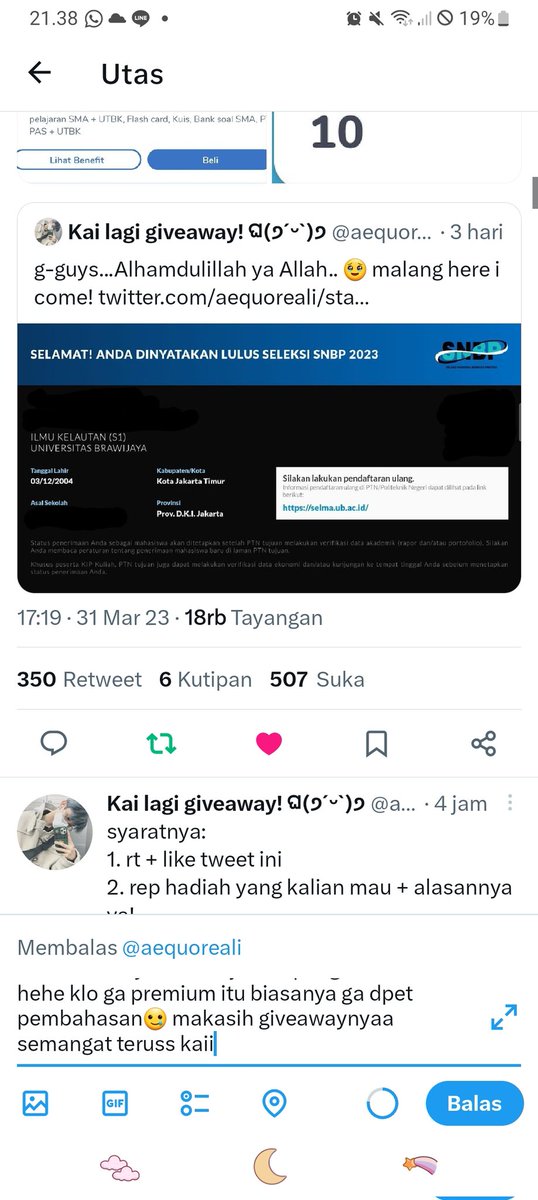 deawillambis's tweet photo. @aequoreali Halo kaiii selamat yaa dapet biru
Kalau boleh aku mau to ruang gurunya karena aku blm banyak latsol jd aku pengen to terus hehe klo ga premium itu biasanya ga dpet pembahasan🥲 makasih giveawaynyaa semangat teruss kaii https://t.co/5zDt3oR6BY