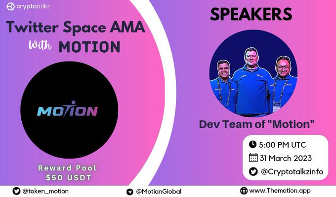 NewtonMotion's tweet photo. Let's make sure someone from #SaitamaWolfPack #saitamacommunity wins this $50 USDT :-).
Join us in conversation with @CryptoTalkzInfo.
- What's MOTION Web3 ecosystem?
- Why buy Motion NFTs?
- How are we different from the competition, if we have any ;-)
$MOTN #eth #binance https://t.co/O2iuSE1lVH