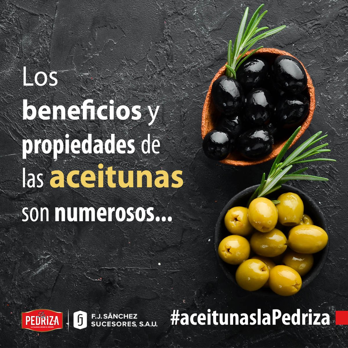 LaPEDRIZAFJ's tweet photo. Son numerosos las propiedades de las aceitunas💪Son un sabroso, delicioso y sano complemento para sus comidas, además de ser un producto de nuestra tierra.👍
En #aceitunaslapedriza llevamos desde 1955 exportando las mejores aceitunas.💪
+ INFO
https://t.co/t1HlU9Doe7
#fjsanchez https://t.co/EVC2un4bsh