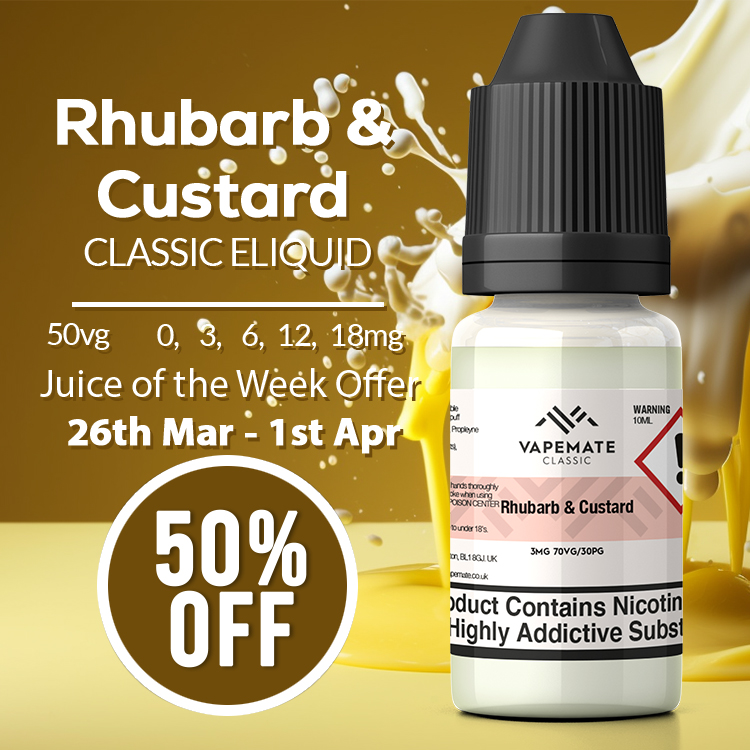 Get 50% OFF the Juice of the Week - Rhubarb &amp; Custard 10ml 🍮

pulse.ly/jexv8npvj8

valid from 26th March - 1st April 2023 ⏰

VapeMate products may contain nicotine, only suitable for 18+
━━━━━━━━━━━━━━━━
#vapelife #vapes #vapefamily #vapesale