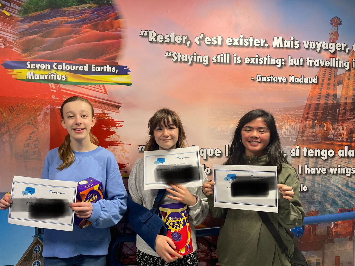 Congratulations to our Languagenut winners for March 2023 - Amy, Laurie and Eloise and well done to all who participated 👏👏👏