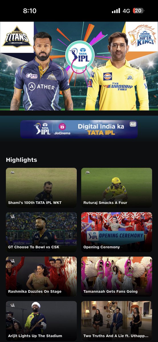 axymak's tweet photo. It seems like @JioCinema failed to handle the load. Unable to start the stream since March started. 

Was quite happy with @DisneyPlusHS 

#IPL2023 #jiocrash #jiocinema4k https://t.co/rKzhxL68Vt