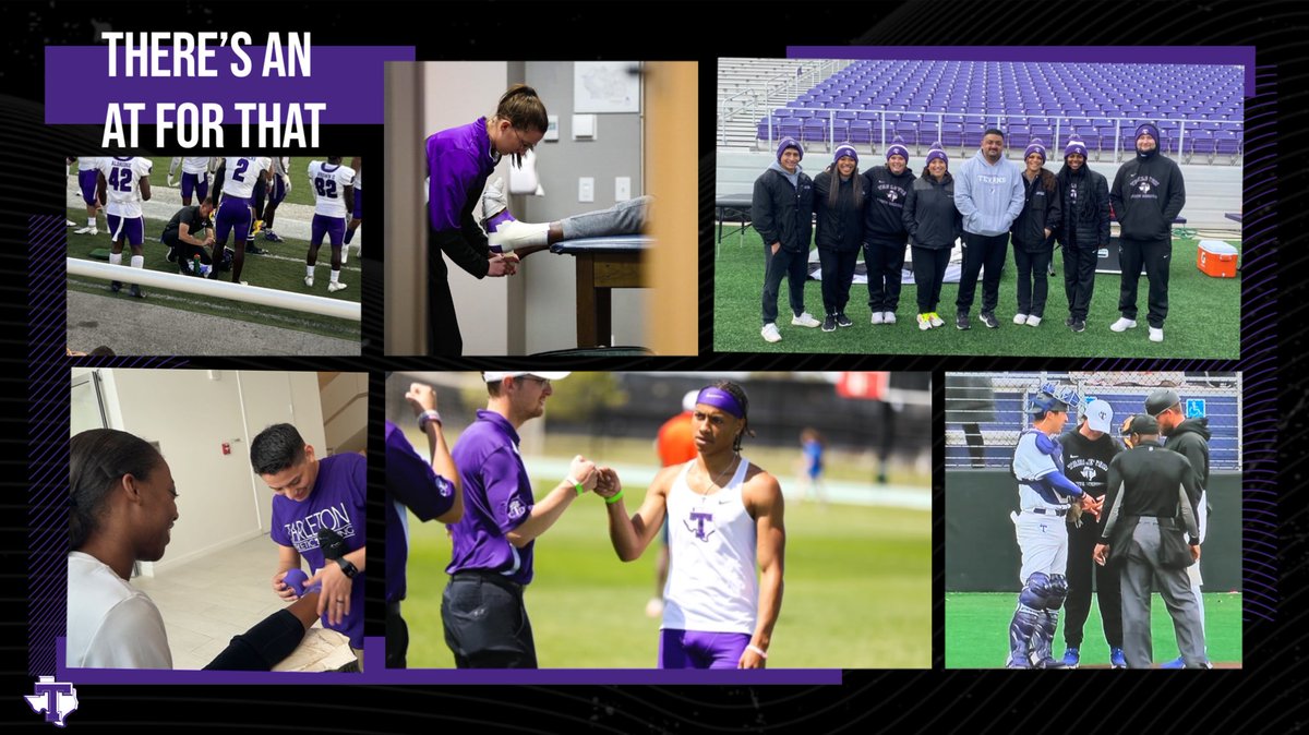 On the final day of NATM we leave you with this:

From injury prevention to rehabilitation, emergency care to normal daily activities, administrative tasks to patient care, mentorship and patient advocacy…there is an AT for that. 

#NATM2023 

@Tarleton_MSAT @SWATAD6 @NATA1950
