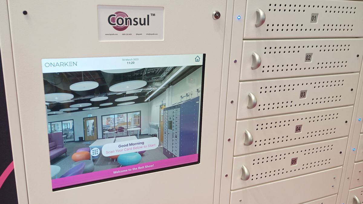 LapSafe Smart Lockers Shown Off at BETT 2023 trib.al/NJrim2U #edtech #schools #edchat #BETT2023 #laptops #storage