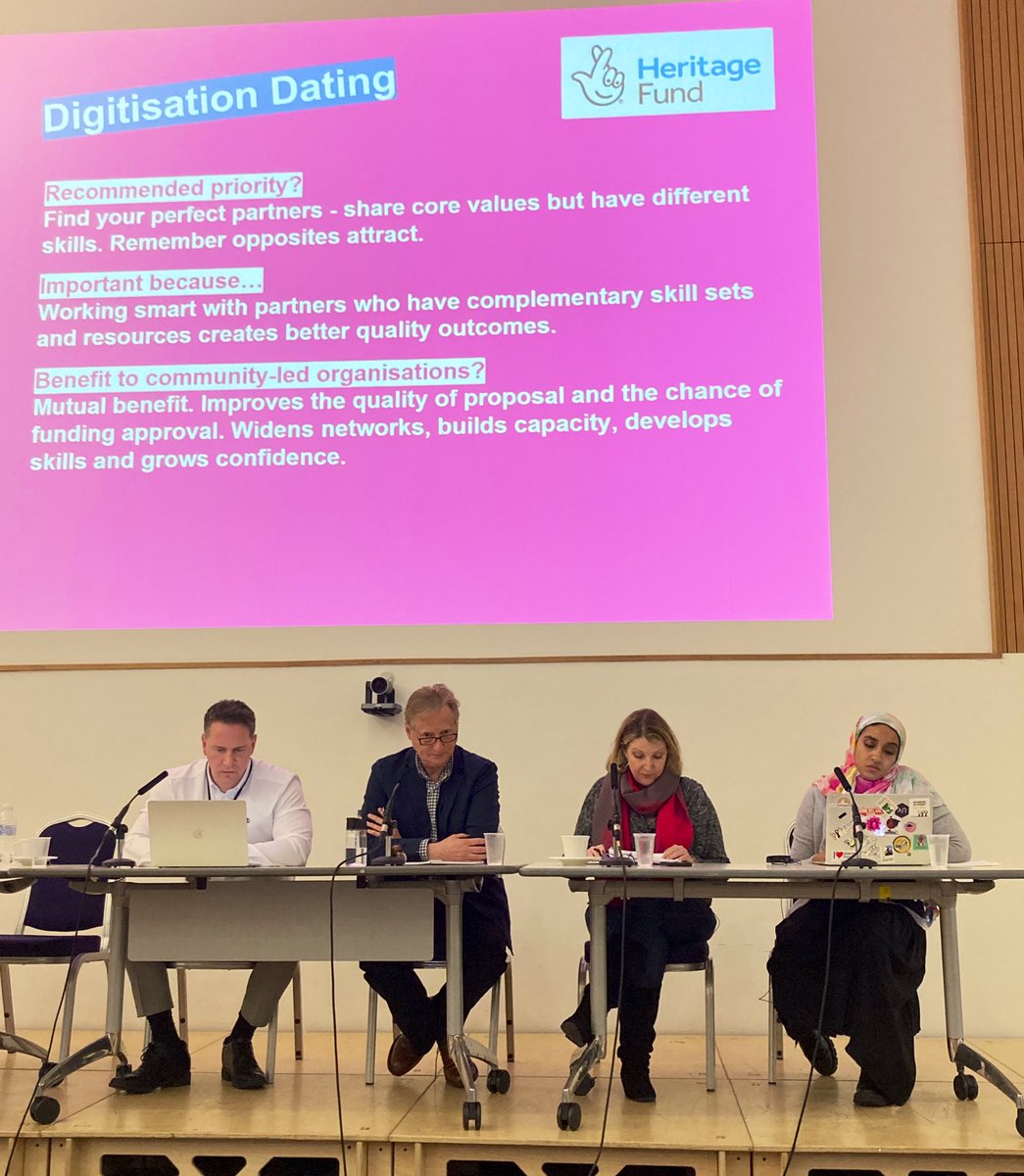 josiefraser's tweet image. The final @HeritageFundUK #DLE23 panel feat.  @wikimediauk @pplscollection @CollectionTrust @PRONI_DFC &amp;amp; #NomadProject. @janet_hancock_ from the Public Records office for Northern Ireland makes the case for digitisation dating